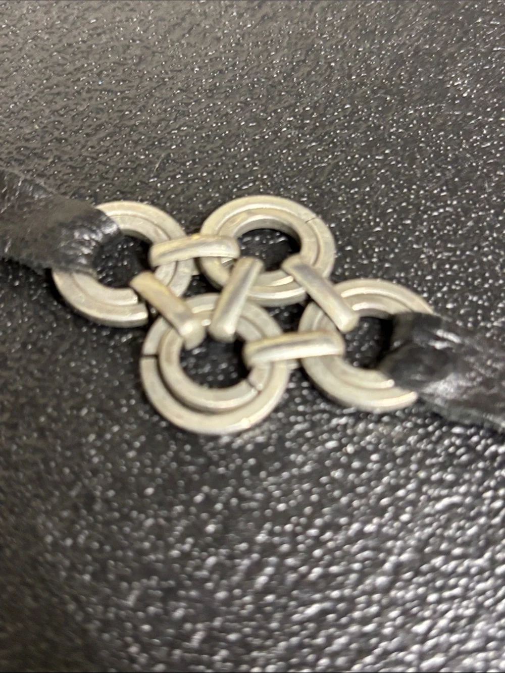Black Leather and Silver Celtic Knot Bracelet - Women Jewelry